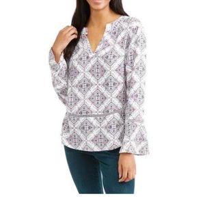 TIME AND TRU BELL SLEEVE TOP ~ L (12-14)